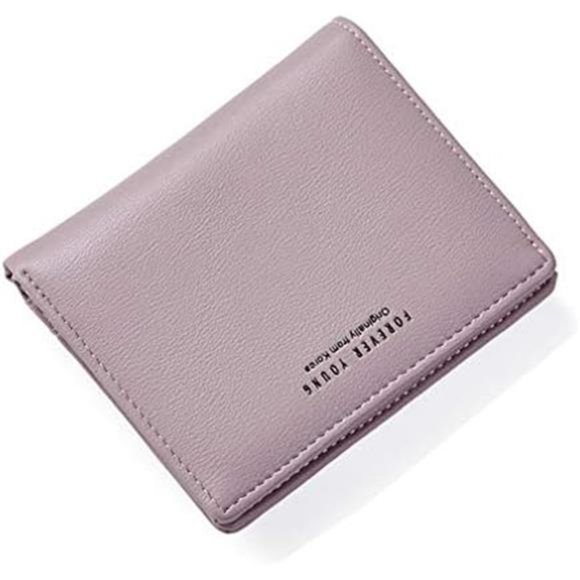 Handbags - Women Wallets Small Bifold Leather Pocket Dark Pink